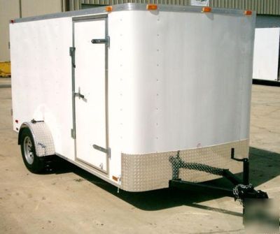 Enclosed 6 x 10 cargo trailer with double rear doors