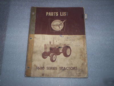 Oliver cockshutt 1600 series tractor parts list catalog