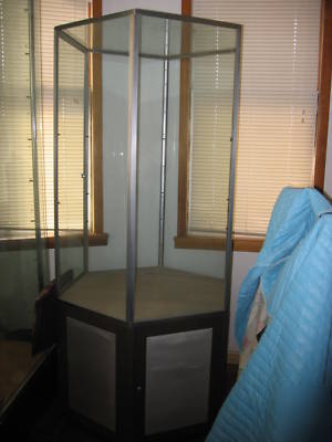 Large 6' commercial octagon glass display case