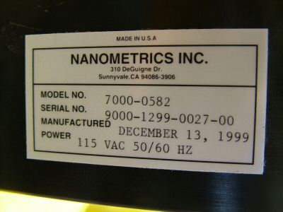 Nanometrics nanospec 9000I 200MM profilometer 7000-0582
