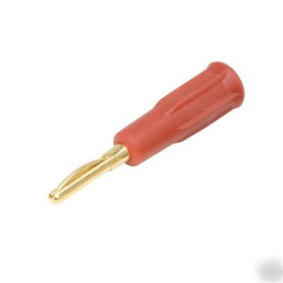 Single pole gold plated 2MM test plug red x 1