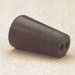 Vwr black rubber stoppers, two-hole 5.5M292: 5.5M292