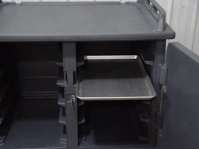 Cambro meal delivery cart, full tray, half tray, wheels