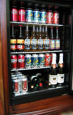 Kegerator beer beverage bar fridge cooler wood cabinet