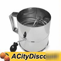 1 dz 8 cup capacity rotary flour sifter stainless steel