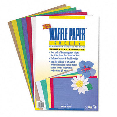 Peacock waffle paper embossed assorted colors 24 sheets