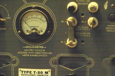 Wwii t-50M vacuum tube transmitter w/manual