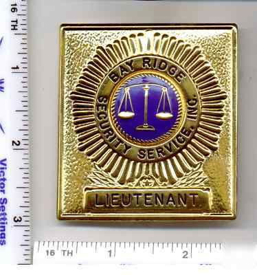 Bay ridge security services, inc. lieutenant's badge