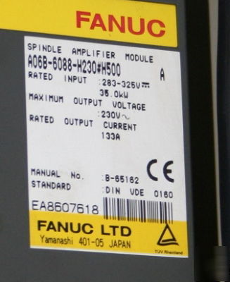 Fanuc A06B-6088-H230#H500 spindle amplifier module used