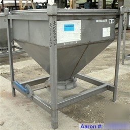 Used- dry tote bin, approximately 14 cubic feet capacit