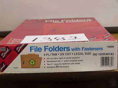 50-smead 19880 kraft fastener folders, legal, 2/5 cut