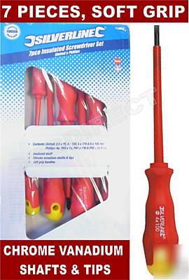 Insulated electrician screwdriver slotted phillips + -