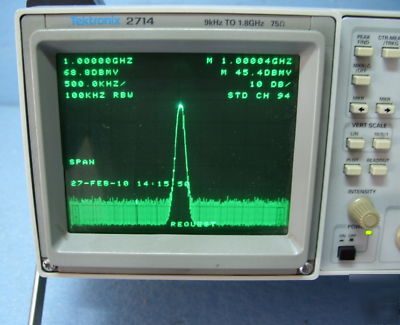 Tektronix 2714 catv spectrum analyzer 75OHM 9KHZ-1.8GHZ
