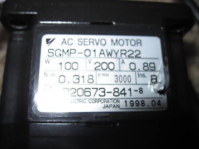 New yaskawa ac servo motor sgmp-01AWYR22 - - $1,589.60 