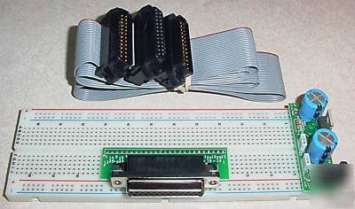 Lpt proto DB25 kit solderless brdbroad + cable & power