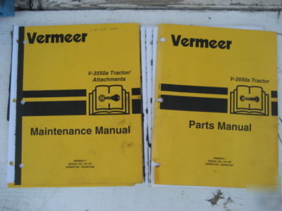 Vermeer n-3550A tractor maintence & parts manuals