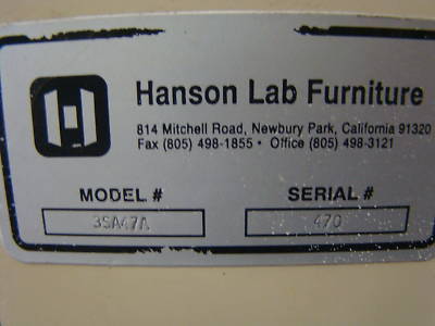 Hanson laboratory chemical fume hood 47