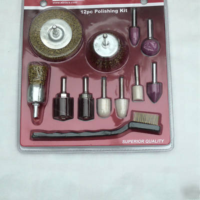 12 piece spindle mounted polishing & brushing pack