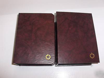 2 franklin quest covey storage binders maroon pocket