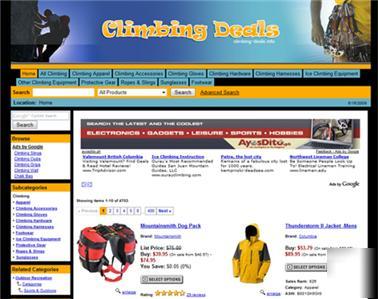 Climbing store - website business for sale + domain