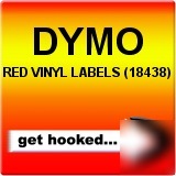 Dymo 1 /2 inch rhino red vinyl labels black print 18438