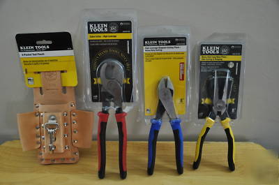 New klein tools 4 piece electrician/lineman tool set 