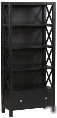 Linon- anna collection 5 shelf bookcase,antique black