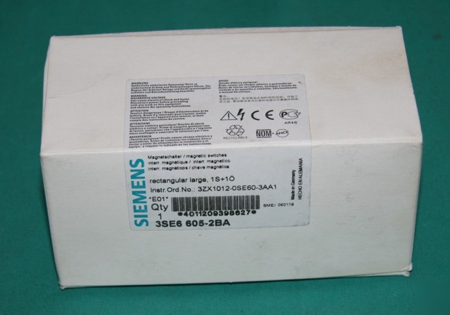 New siemens 3SE6 605-2BA magnetic switch reed safety 1S 