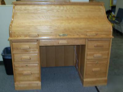 Oak roll top desks-rare & excellent condition