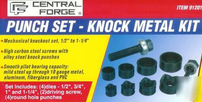 10 pc central forge punch set knock metal kit knockout
