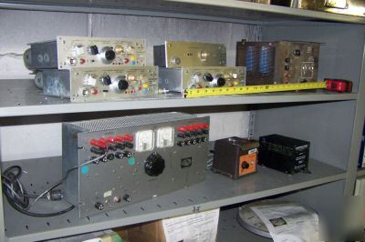 Assorted electrical equipment dc amplifiers tranformers