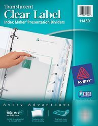 Avery index maker clear label dividers 11450 5 packs
