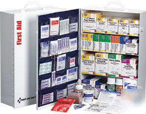 150 person 4 shelf first aid kit/station w/ door liner