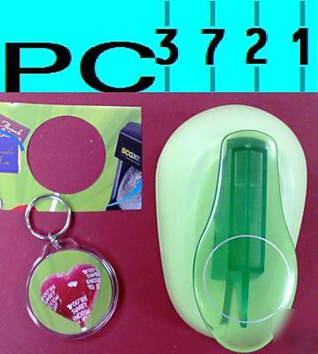 100 large round keyring + matching craft punch 96506PP