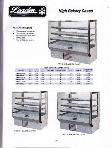 New flat glass bakery display case cooler, refrigerator