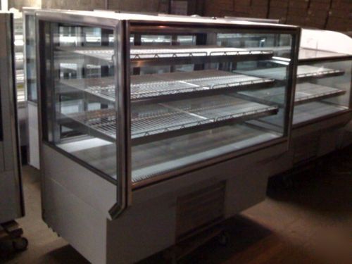 New flat glass bakery display case cooler, refrigerator