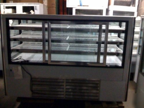 New flat glass bakery display case cooler, refrigerator