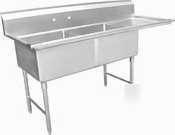 Two compartment sink with one right 18IN drain board