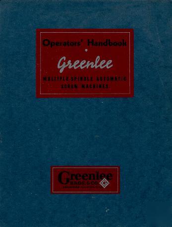 Vintage greenlee multi spindle automatic screw machine