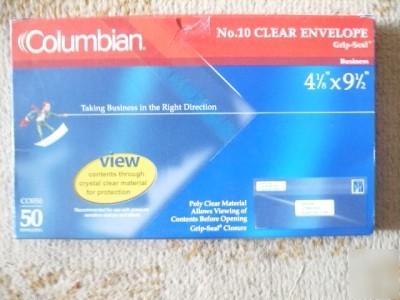 Clear envelopes no 10 (50) grip seal see through