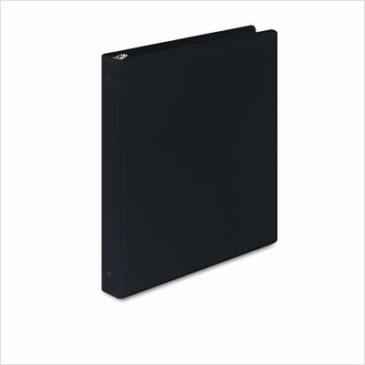 Locking round ring binder, 1IN capacity, black, dozen
