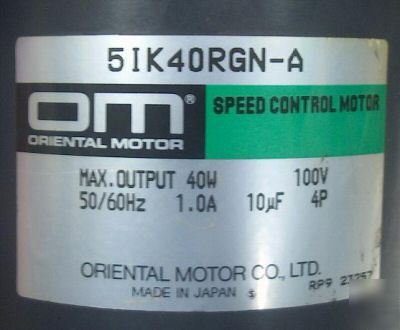Oriental motor 5IK40RGN -a speed control motor