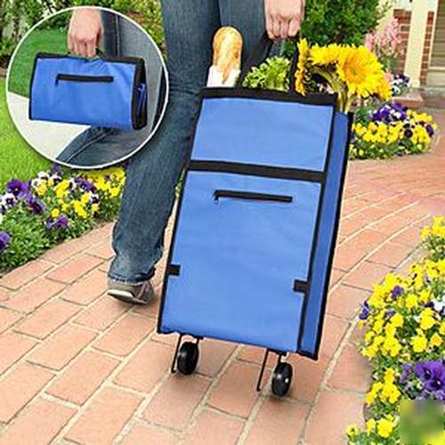 Rolling eco-friendly cloth bag grocery/shopping cart