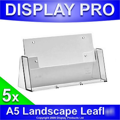 5 x A5 landscape leaflet holder flyer display dispenser