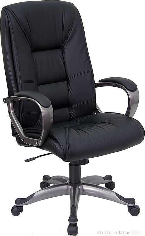 New black high back leather computer office desk chair 