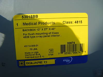 Square d 53015BB backbox x-ray elec box class:4815