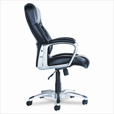Carrera high back swivel/tilt leather chair aluminum