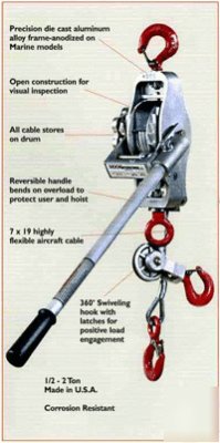 New hook international cable hoist 2 ton heavy duty 