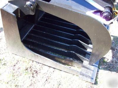 72 grapple rock root rake bucket skid loader fit bobcat