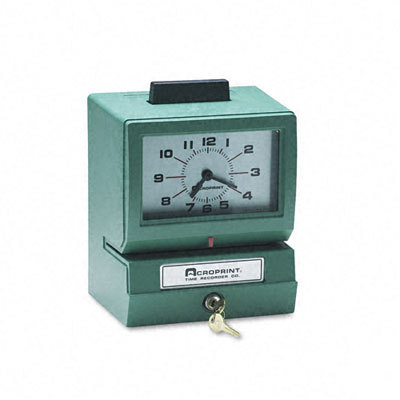 Model 125 analog manual print time clock hours/minutes